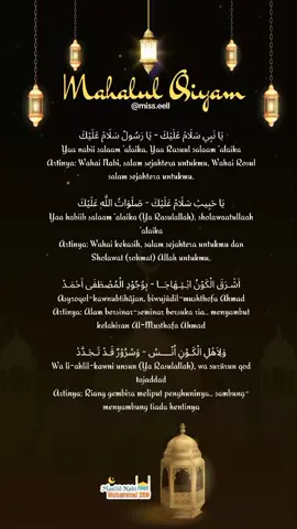 Mahalul Qiyam versi arab latin dan artinya 🙏 #mahalulqiyam #sholawat #fyp 