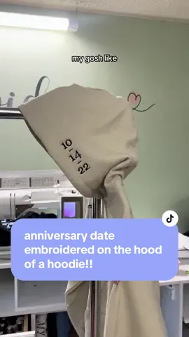 what do you guys think of this hoodie embroidery? 👀👀 personally i am OBSESSED 😍 #customembroidery #customsweatshirt #embroideredsweatshirt #personalizedgifts #customhoodie #embroideredhoodie #customgifts 