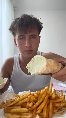 GIANT CHICKEN BURRITO MUKBANG 🌯 😋 🧀 It was so delicious 😋. I really enjoy this place and their food. They always make their burrito/tortilla so firm which is a good thing. Their fries are so good as well. Some of the better fries ngl. #mukbangeatingshow #mukbangvideo #eatwithme 