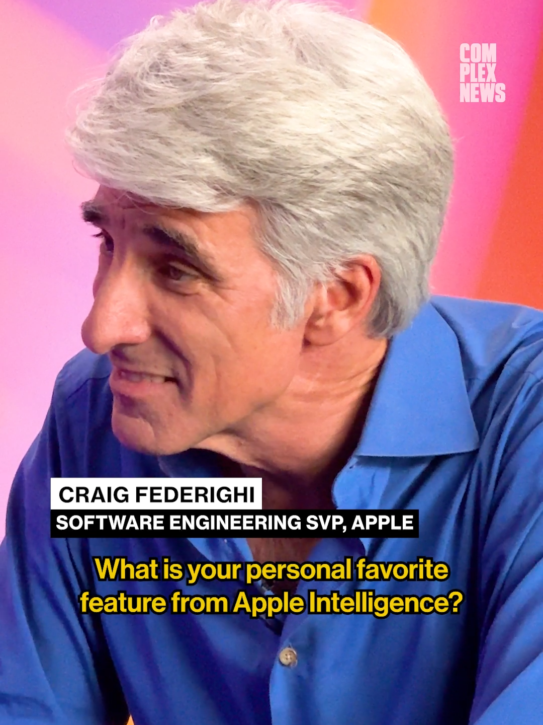 Craig Federighi, SVP of Software Engineering at Apple, shares his favorite Apple Intelligence feature. 📷