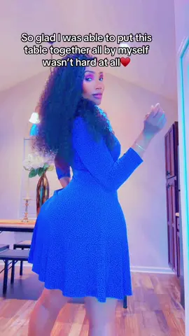 #OOTD #bluedress #diningtable #amazon #instructions #grownwoman #tablesettingideas #dinnertabledecor 