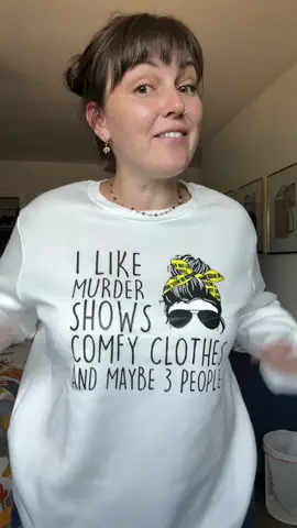 Would you still get it? Its not terrible- its just not amazing IMO. But also- if you like the words on this sweater, we can be friends. 😊 #truecrimetok #truecrimepodcast #truecrimestories #truecrimeobsessed #comfyclothes #cozyaesthetic #cozyvibes 