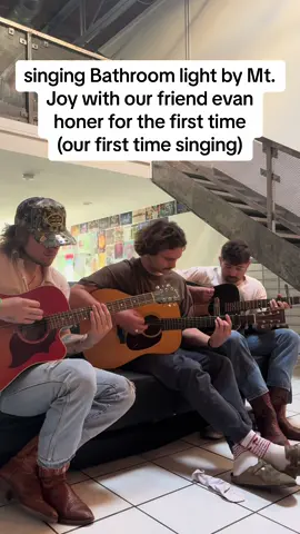 should we continue singing together or just give up ? please be honest #mtjoy #bathroomlight #evanhoner #wellsferrari #cover @Evan Honer @mtjoyband 