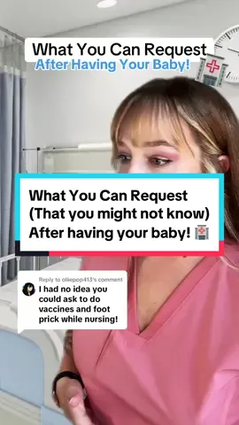 Replying to @olliepop413 here’s a couple more things you can request!  Grab the FREE Birth Plan Template 📝 in my bio and if you’re ready to learn about Childbirth to get yourself physically and mentally ready, check out the Education & Empowerment Course 📚  #greenscreen #laboranddelivery #postpartum #hospitalbirth #nurse #momskits 