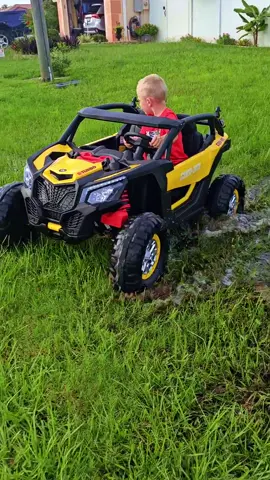 Gotta test out the 4 wheel drive on this 24 volt Truck! This ride on truck is loads of fun! Great battery life, working lights, loud radio with Bluetooth, Leather like seats, and fits 2 people!  #offroad #24voltrideon #rideontrucks #kidtrucks #dealsforyoudays #foryoupage #foryou 