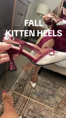 Loving burgundy especially on these kitten heels! #kittenheel #heels #kittenheels 