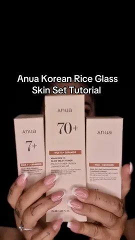 Anua Korean Rice Glass Skin Set Tutorial ✨ @Anua Store US #anua #glassskin #skincaretutorial #SelfCare #kbeauty #skincaretips 