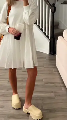 Baggy Patchwork Pleated Flowy Mini Dresses