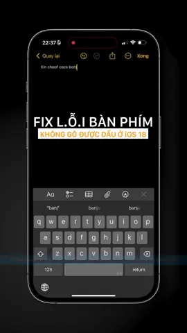 Cách fix l.ỗ.i bàn phím không gõ được dấu ở iOS 18. Chỉ vài thao tác đơn giản bạn đã fix được l.ỗ.i không gõ được dấu trên iOS 18. Ngoài ra các bạn có thể tắt bớt đi những tính năng không dùng trên bàn phím, để không bị delay khi gõ bàn phím. #apple #iphone #ifan #ifanvietnam #ios #ios18 #banphimios18 