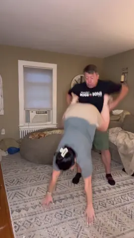 I cant tell if this rebroke my back or reset it 😭😂 #ohhhjaaames #coupleschallenge #challengeaccepted 