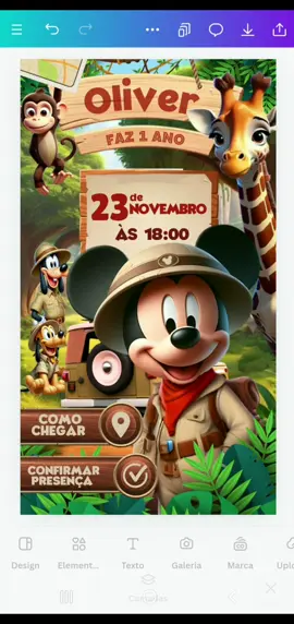 Criando convite Safari do Mickey usando o canva! #canva #conviteinterativo #convite #rayddesigners #tutorial #comofazer #festasafari #safaridomickey #festainfantil #festa #decoraçãomickey #mamaecoruja #mãe #disney #fpyシ #foryou #fpy #fy #edit #mickey 
