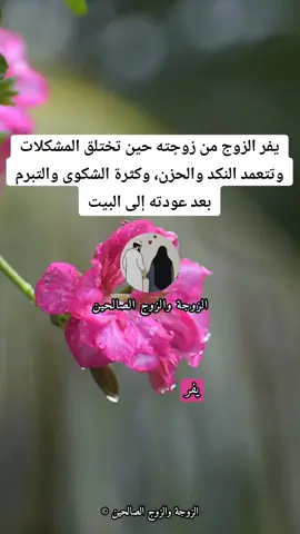 يفر #الزوج من زوجته حين تختلق #المشكلات وتتعمد #النكد و #الحزن، وكثرة #الشكوى والتبرم بعد عودته إلى #البيت 