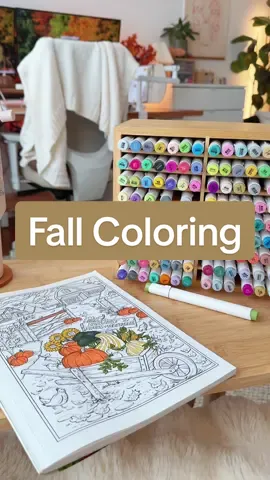 brain off time🎃🍂 the peacefulness of this while i watch the messiest mormon wives show lmao #cozyhobbies #cozycoloring #colorwithme #coloring #ohuhumarkers #fallcoloring #fallhobbies #fallactivities #cozytok #cozyhobbyroom #cozynook 