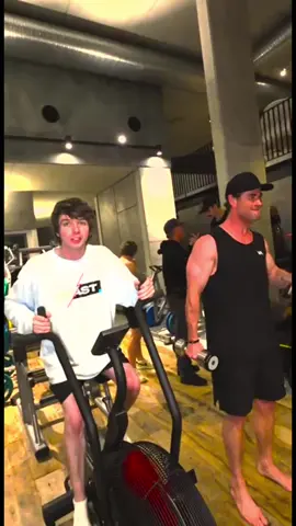 2 Minecraft legends; Chris Hemsworth and Karl Jacobs. Go watch me work out with Chris Hemsworth in his new video!