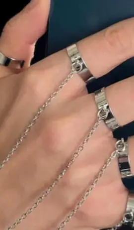 New Punk Geometric Silver Color Chain Wrist Rings For Women Men Charm Hip Hop Chain Open Rings Set Couple Fashion Jewelry Only ₱36.30! #affiliatemarketing #trending #capcut #PunkGeometricSilverColorChainWristRings 