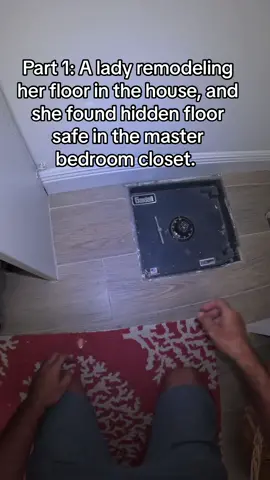 Part 1: A lady remodeling her floor in the house, and she found hidden floor safe in the master bedroom closet. #remodel #hiddenfloorsafe #mystery #curiosity 