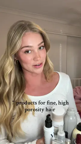 7 products plus some honourable mentions if you have fine, high porosity hair 🫶🏻🫶🏻  @Alfaparf Milano thermal protectir @Kérastase 8hr night serum  @amika dry shampoo  @LUSH super milk  @Color Wow Hair dream coat and raise the root   @Kristin Ess Hair volumizing mousse  #finehair #hairvolume #hairtok #haircare 