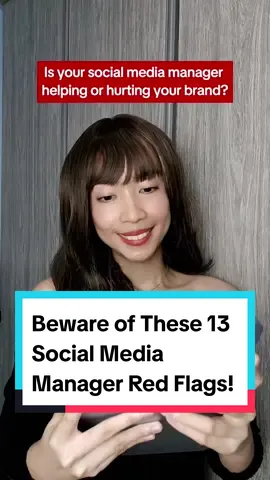 🚩 Is your social media manager waving red flags? 🚩 If your SMM is promising overnight success, copying your competitor’s strategy, or using outdated tactics, it might be time for a change. 🥹 A good SMM should 👉🏻 Selects content pillars tailored to your brand’s goals and audience. 👉🏻 Focus on building a genuine, engaged community, not just going viral. 👉🏻 Conducts thorough market research before creating a unique and tailored strategy for your brand. 👉🏻 Should confidently shares their portfolio or case studies to showcase their expertise. 👉🏻 Develops customized strategies based on your brand's needs and audience. 👉🏻 Clearly communicates their ideas, processes, and the results you can expect. 👉🏻 Responds promptly and professionally to maintain trust and communication. 👉🏻 Provides realistic growth strategies based on data and sets achievable goals with realistic timelines, not empty promises. 👉🏻 Offers transparent pricing, clear contracts, and well-defined deliverables. 👉🏻 Stays updated and adapts to current trends and strategies. 👉🏻 Adds a personal touch to all content, avoiding over-reliance on automation. 👉🏻 Tailors strategies to fit each platform’s unique algorithm, requirements, styles, and audience. 👉🏻 Always uses ethical tactics and organic growth strategies. You should NEVER ignore these red flags when hiring a social media manager! ➡️  🎯 What other red flags can you share? Comment below.  Looking for a trustworthy, ethical, and professional social media strategist and manager with over 2 years of experience working with various business niches?  🎯 I got you! Comment 