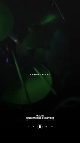 Realize (lyrics) - Balloranking & Seyi Vibez ❤️ #realize #balloranking #seyivibez #trending #newmusic #iamachosen #liveperformance #fypシ゚ #lyricsvideo #fypシ゚viral #lyricsgalore #foryou 