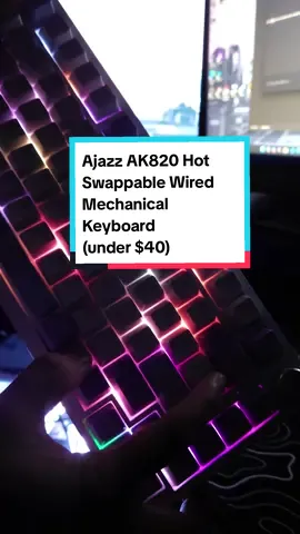 A sub $40 wired mechanical keyboard with hot swappable switches, RGB lighting, south facing LEDs, and a volume knob? Sure, this is the Ajazz AK820. It has all these neat features and I'd say its a good option for those looking to get into the hobby and learn all about mechanical keyboards without breaking the bank. #ajazz #ak820 #wired #mechanical #keyboard #budget #affordable #hot #swappable #keyboards #keebtok #south #facing #leds #rgb #volume #knob #gaming #setup #pcgaming #pcgamer #gamer #video #games #work #productivity #creamy #thocky #sea #salt #switches #keycaps #fyp #keeb #keebs 