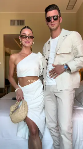 Anthony was really excited about his outfit  #OOTD #italy #allwhite #europe #husbandwife 