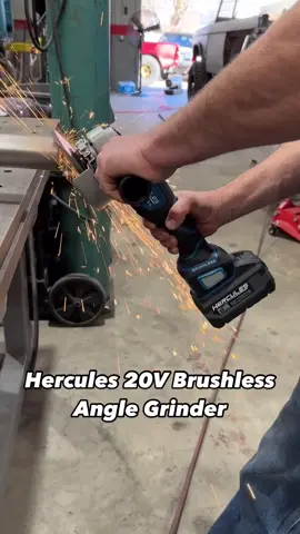Powered by a high-efficiency brushless motor, the #Hercules 20V #Brushless #Cordless Angle Grinder maintains constant power in the toughest grinding and cutting applications. Only $79.99 at Harbor Freight. #AngleGrinder #HarborFreight