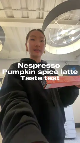 Pumpkin spiced late at work!!🙂‍↕️🥺❤️🎃⭐️defs going to add cinnamon + ice at home @Nespresso #whatyewonnaeat #pumpkinspice 