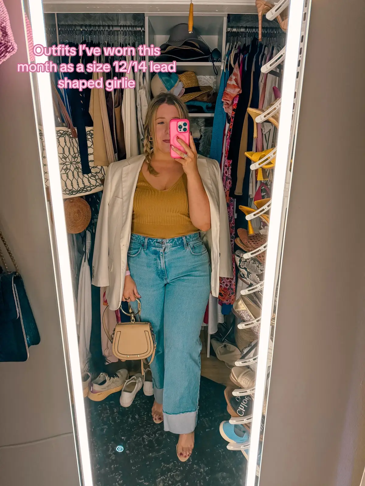 The summer to fall outfit transition is a slow one #pearshapedfashion #midsizefashion #outfitinspo #prefall #falloutfits #curvyfashion 