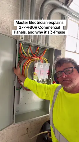 Explaing 277V-480V Commercial Panels, and why they are 3-Phase #electrician #electriciansoftiktok #bluecollar #contractor #apprentice #bluecollarboys #construction #electricianlife #commercial #hendythesparky #trending 