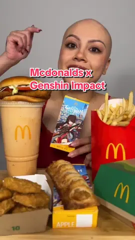 trying the Genshin Impact apple pie & the Deluxe McCrispy meal from McDonald’s 🍟🍎#GenshinXMcD #GenshinApplePie #Mcdonalds 