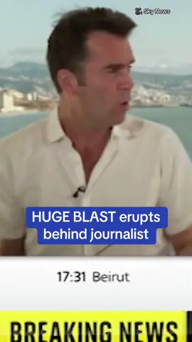 A Sky News journalist was filming live in Beirut when a huge blast echoed throughout the city this afternoon. International correspondent John Sparks was giving analysis of Hezbollah leader Hassan Nasrallah's first speech since deadly explosions rocked Lebanon on Tuesday and Wednesday when a loud explosion interrupted filming. It was unclear what caused the explosion. Hezbollah has fired rockets into Israel since the attacks earlier this week, which Israel has not claimed responsibility for. Israel said last night it was at the start of a new phase in its war. #lebanon #beirut #attack #explosion #news 