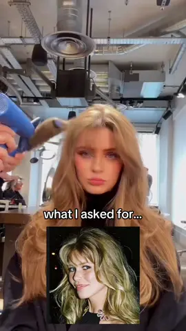 what I asked for v what I got- 90s Layers #hairinspo #hairtrends #hairstyle #londonhairsalon #haircut #blowout #hershesons #90sblowout #faceframinglayers #longhair #layeredhaircut #layeredhair #90shairstyle #butterflycut #90slayers #longlayers #longhairinspo 