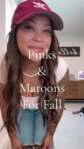 I’ve been seeing a lot of pinks and maroons in stores! I love maroon for fall and I just painted my nails maroon! What’s your fave fall color? #fall #fallfashion #fallaesthetic #over40style #wahm #sahm #fashion #fashionblogger #fallshopping #pink #maroon #fallcolors