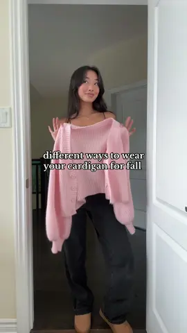 different ways to wear your cardigan🙂‍↕️🤍 #fall #autumn #fashion #hack 