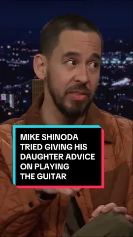 @Mike Shinoda tried giving his daughter advice on playing the guitar and her response was: “What does he know about performing?” 🤣 #FallonTonight #TonightShow #MikeShinoda #LinkinPark 