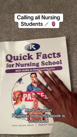 This Quick Facts for Nursing School book is a must for all nursing students. Its loaded with so much info right at your fingertips🙌🏾 #nursingstudent #nursingschool #rn #lpn #cna #futurenursesoftiktok #healthcareworker #healthcare #nursingstudytips #pharmacology #medsurg #fyp #tiktokshopfinds 