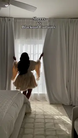 Curtains in my bio. EXACT CURTAIN ORDER: SHEERS Fabric Type: Scandina Solid Voile Sheer Curtain Pleated Color: Snow White Hanging Header Style: Triple Pleat Single Panel Width: 94” Single Panel Length (Height): 107” Number of panels: 1 BLACKOUT CURTAINS  Fabric Type: Liz Linen Drapes Color: Snow White Hanging Header Style: Triple Pleat Single Panel Width: 73” Single Panel Length (Height): 107” Lining Type: Blackout 100% Body Memory Shaped: No  memory shaping Number of panels: 2