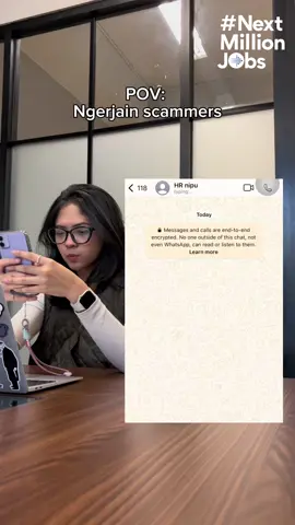 Kalo dapet chat WA nawarin kerjaan yang meragukan, mending dikerjain balik yah hehehe Pasang satu loker lagi di Jobstreet & lamar dan sebarkan loker dari platform resmi dan terpercaya untuk memajukan Indonesia. #JobstreetbySEEK #NextMillionJobs