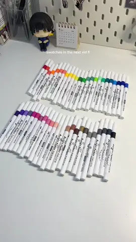 𐙚 swatches in the next vid! ✧₊⁺ #acrylicmarker #acrylicpens #markers #calligraphy #schoolsupplies #lettering #arts #fyp #trending 