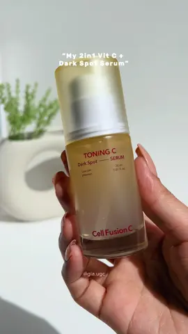 My 2in1 Vit C + Dark Spot Serum from @Cell Fushion C  #cellfushion #cellfushionc #vitc #vitcserum #darkspots #darkspotserum #kbeauty #kskincare #koreanskincare #skincare #skintok 