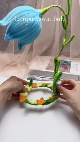 Tutorial lampu #pipecleanerflowers #kawatbulu #lamputidur #fyp 