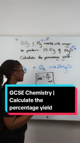 GCSE Chemistry | Calculate the percentage yield  #chemistrystudent #chemistryteacher #chemistrytest #gcses #chemistry #gcse #gcsechemistry2025 #gcsechemistryrevision #gcses2024 #gcses2025 #gcsescience 
