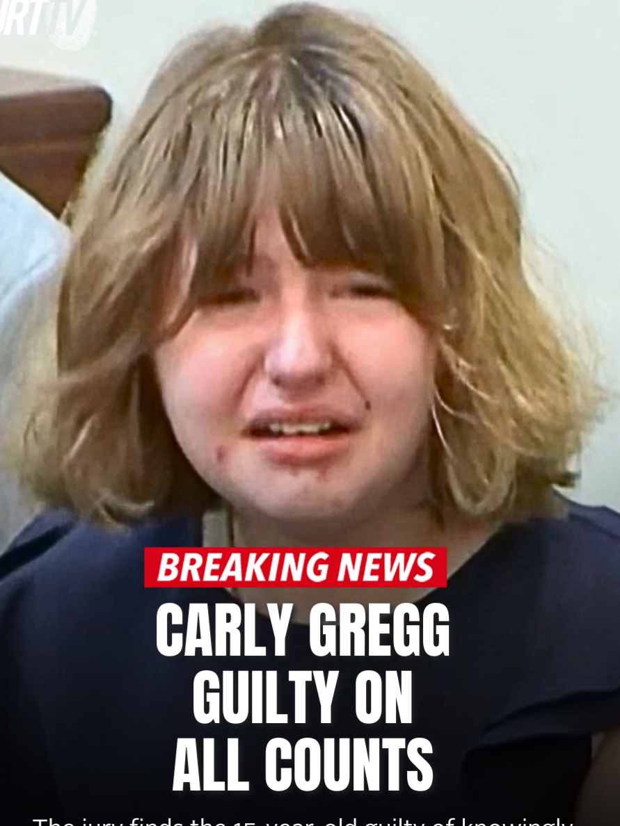 #VERDICT - #CarlyGregg learns her fate. After 1 hour and 57 minutes of deliberation, the #jury found the 15-year-old #GUILTY on all counts. Now, they will decide if she's sentenced to life in prison with or without parole. #CourtTV What do YOU think? Did the jury get it right? #DeadlyDaughter #MurderTrial #Murder #courtroomdrama