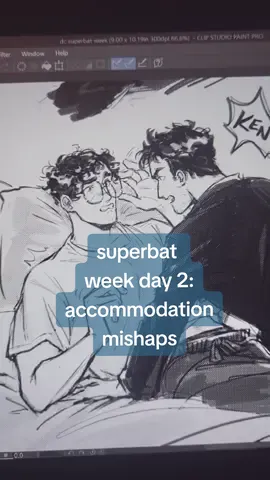 Replying to @vivollun here is your order of more superbat 🫡 (one last late entry for superbat week, day 2: accommodation mishaps! inspired by that time they had to share a bed in superman/batman annual vol 1 (2006) 😏) #superbat #superman #batman #clarkkent #brucewayne #dc #dcfanart #fanart #dcu #dccomics 
