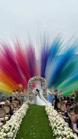 🌈 POV: You’re a guest at our wedding, and this happens 🎆 during our first kiss 😘  #rainbow #weddingvibes #lakecomowedding #2024bride  