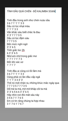 Kalimba Tình Đầu Quá Chén #xuhuong #kalimba #tabkalimba #dokalimba #tinhdauquachen 