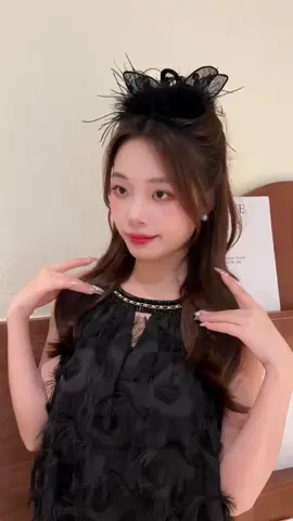 Kẹp tóc lông vũ tai mèo đen dễ thương#kẹptócxinh #kẹp_càng_cua #xuhuong2024 