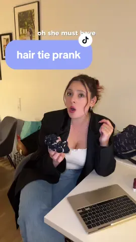 the ending😅 #joke #funny #hairtie #prank #laugh #wife 