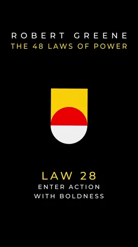 Law 28: Enter Action With Boldness If you are unsure of a course of action, do not attempt it. Your doubts and hesitations will infect your execution. Timidity is dangerous: Better to enter with boldness. Any mistakes you commit through audacity are easily corrected with more audacity. Everyone admires the bold; no one honors the timid. #robertgreene #power #nonfiction #nonfictionbooks #fyp #tiktok 