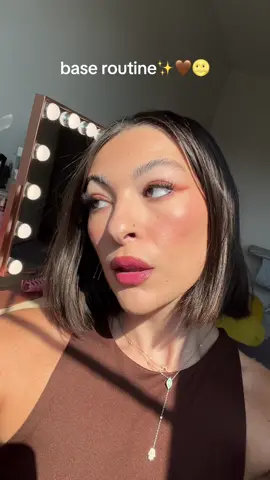 base routine makes my skin look so good🤭😁 #makeup #baseroutine #skin @Huda Beauty easy blur primer & foundation, easy bake powder @Armani beauty concealer @Patrick Ta Beauty contour duo @ColourPop Cosmetics creme blush @The Ordinary niacinamide serum @elfcosmetics brow lift 